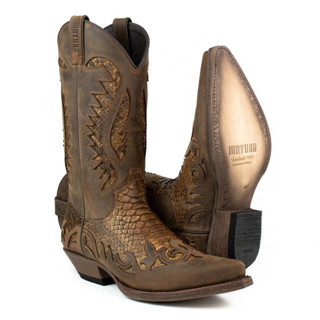 Mayura Boots Cowboy laarzen 1935-milanelo zamora/ natural DESERT-2567 CRAZY OLD SADALE / PYTHON TIERRA large