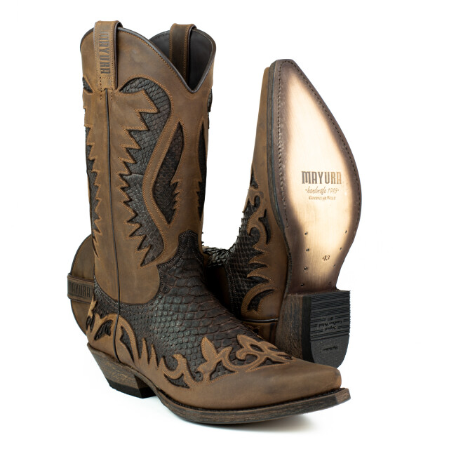 Mayura Boots Cowboy laarzen desert-2567 crazy old sadale / testa DESERT-2567 CRAZY OLD SADALE / PYTHON TESTA large