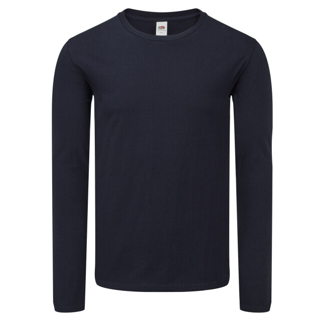 Fruit of the Loom Unisex adult iconic t-shirt met lange mouwen UTLT1821_deepnavy large