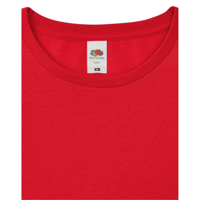 Fruit of the Loom Unisex adult iconic t-shirt met lange mouwen UTLT1821_red large