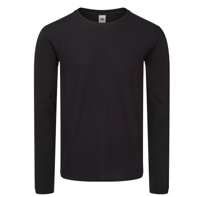 Fruit of the Loom Unisex adult iconic t-shirt met lange mouwen UTLT1821_black large