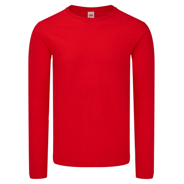 Fruit of the Loom Unisex adult iconic t-shirt met lange mouwen UTLT1821_red large