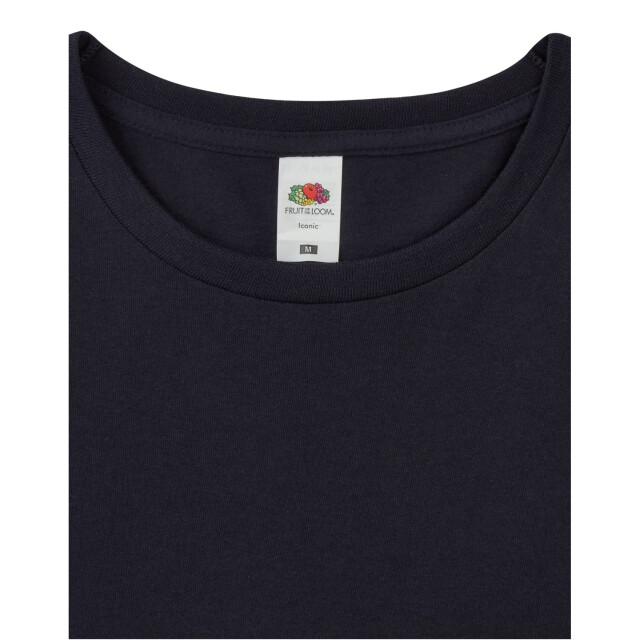 Fruit of the Loom Unisex adult iconic t-shirt met lange mouwen UTLT1821_deepnavy large