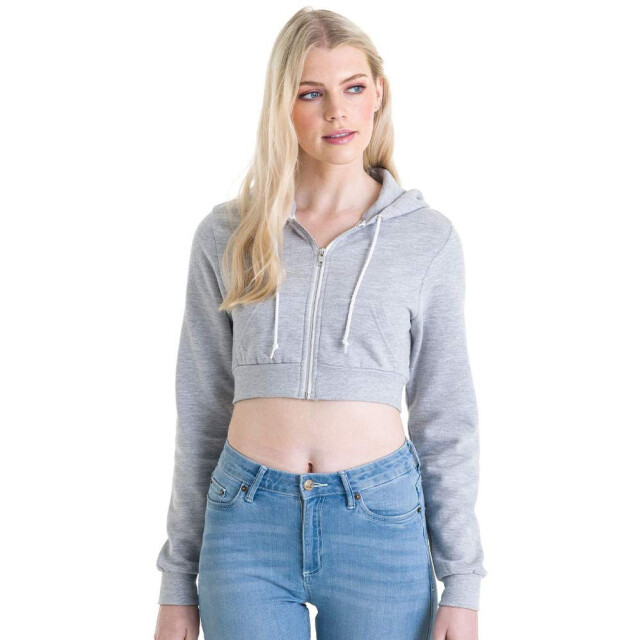 Awdis Dames heather crop hoodie UTLT1788_heathergrey large
