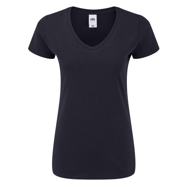 Fruit of the Loom Dames iconic 150 v hals t-shirt UTLT1746_deepnavy large