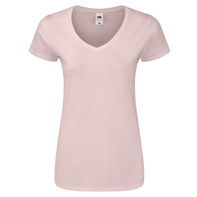 Fruit of the Loom Dames iconic 150 v hals t-shirt UTLT1746_powderrose large