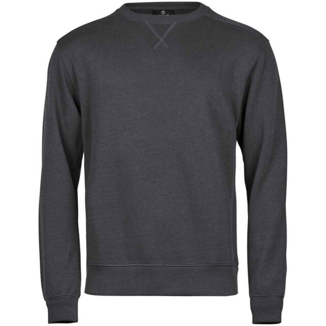 Tee Jays Heren geribde interlock crew hals trui UTLT1732_darkgreysolid large