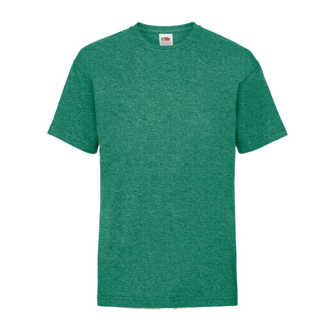Fruit of the Loom Kinder/kinder t-shirt van katoen met waardevol gewicht UTLT1724_retroheathergreen large
