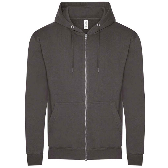 Awdis Unisex organic zip hoodie voor volwassenen UTLT1673_heathercharcoal large