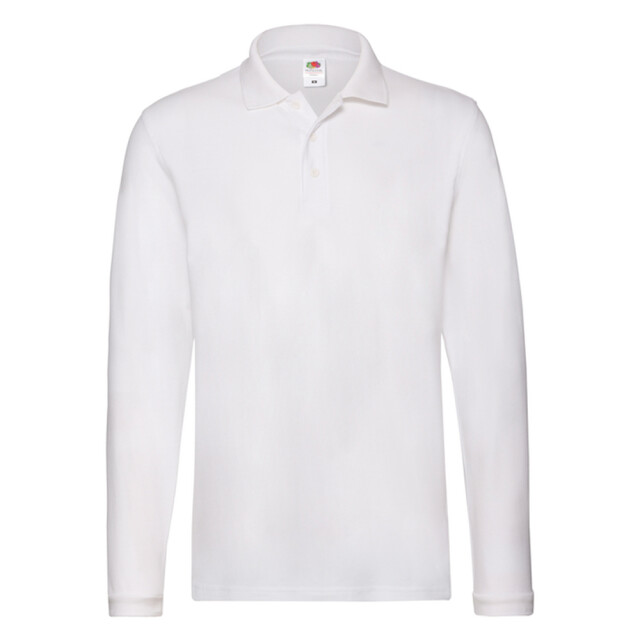 Fruit of the Loom Heren premium poloshirt met lange mouwen UTLT1617_white large