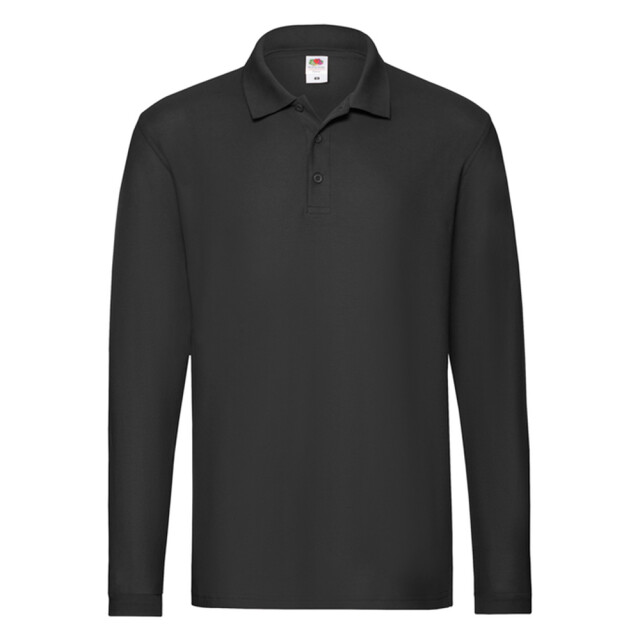 Fruit of the Loom Heren premium poloshirt met lange mouwen UTLT1617_black large