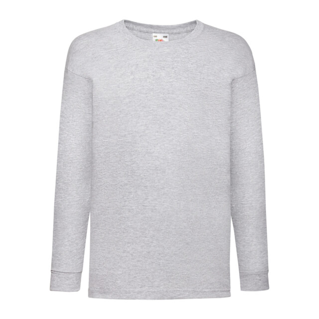 Fruit of the Loom Kinder/kids valueweight heather t-shirt met lange mouwen UTLT1495_heathergrey large