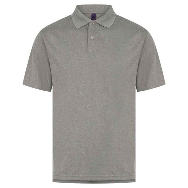 Henbury Heren coolplus vochtafvoerend poloshirt UTLT5781_heathergrey large