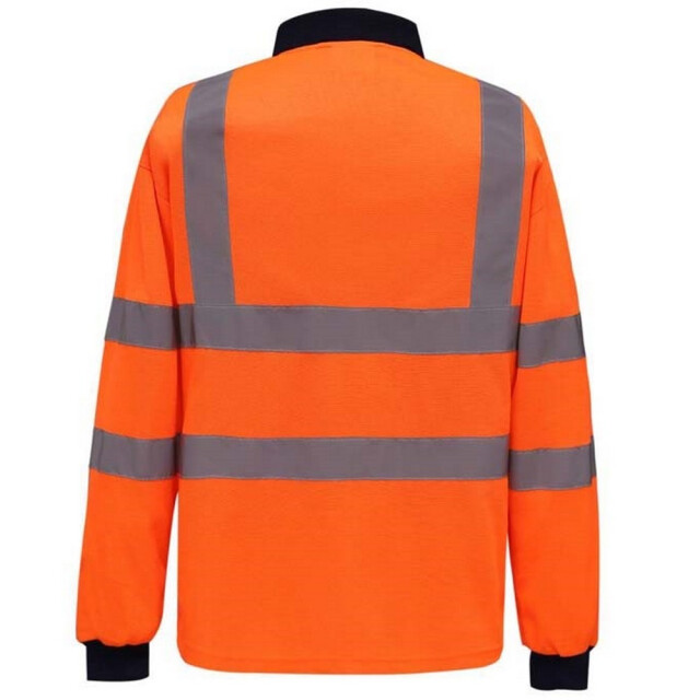 Yoko Heren hi-vis poloshirt met lange mouwen UTLT5746_orange large
