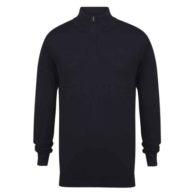 Henbury Trui met kwart rits voor heren UTLT5714_navy large