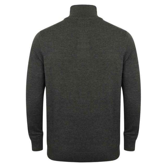 Henbury Trui met kwart rits voor heren UTLT5714_greymarl large