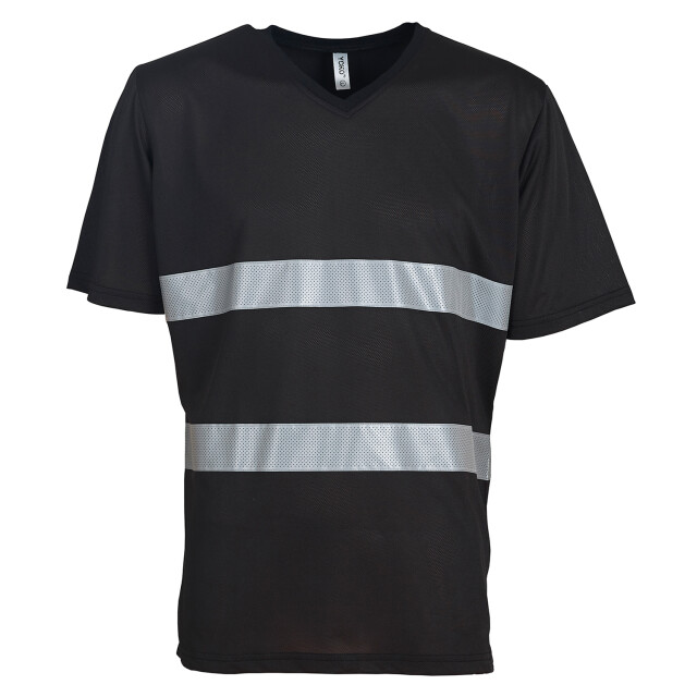 Yoko Unisex volwassenen hi-vis v hals veiligheid t-shirt UTLT5762_black large
