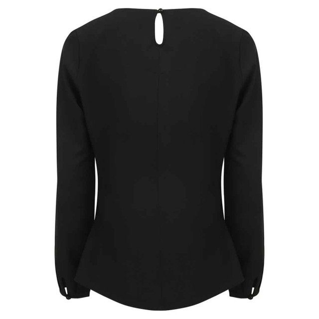 Henbury Blouse met lange mouwen en geplooide voorkant voor dames UTLT5764_black large