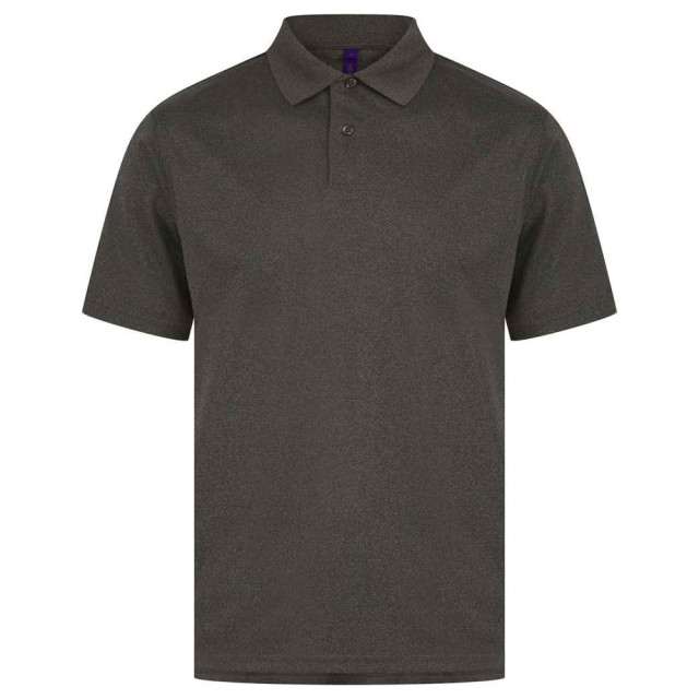 Henbury Heren coolplus vochtafvoerend poloshirt UTLT5781_heathercharcoal large