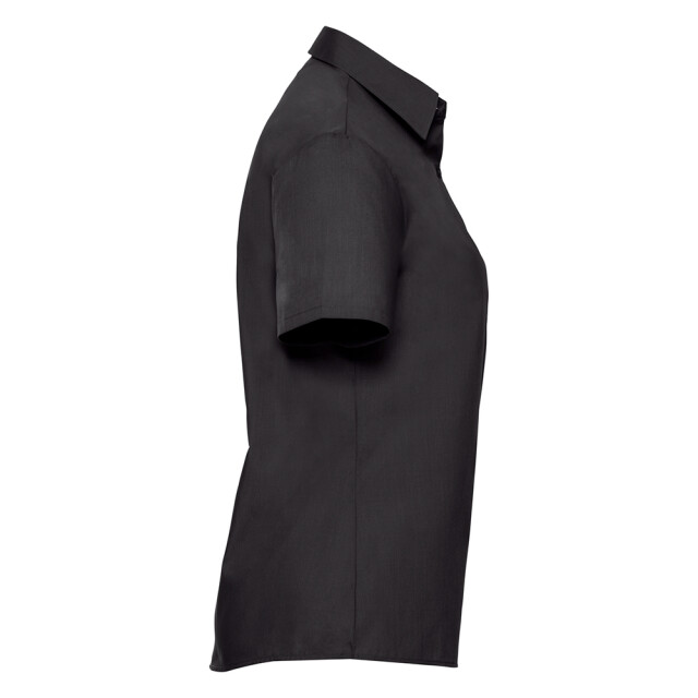 Russell Athletic Dames klassiek polycotton easy-care overhemd met korte mouwen UTLT4386_black large