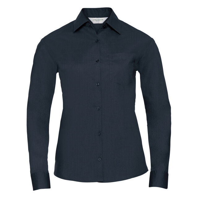 Russell Athletic Dames klassiek polycotton easy-care shirt met lange mouwen UTLT4383_frenchnavy large