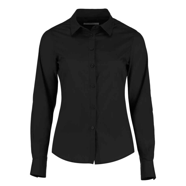 Kustom Kit Dames poplin getailleerde overhemd met lange mouwen UTLT4329_black large