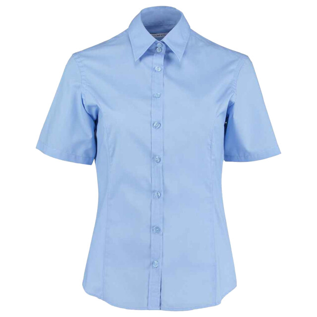 Kustom Kit Dames getailleerde business shirt met korte mouwen UTLT4164_lightblue large