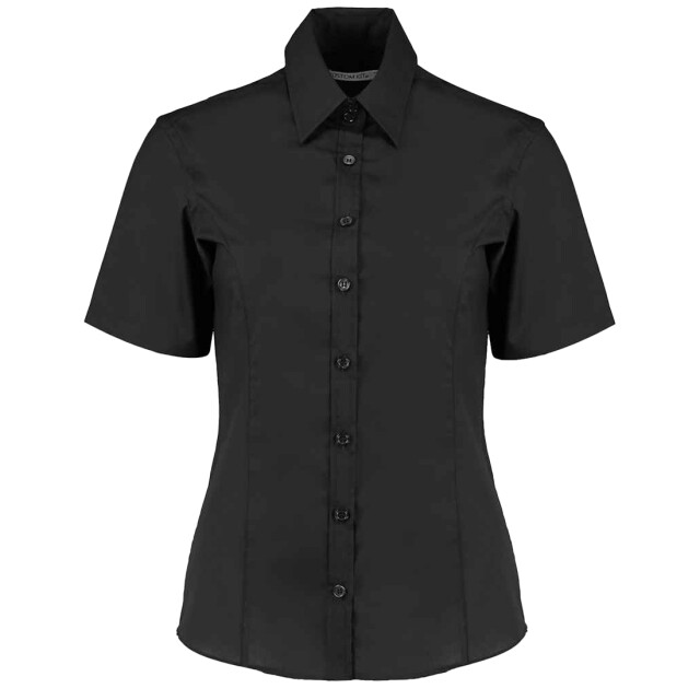 Kustom Kit Dames getailleerde business shirt met korte mouwen UTLT4164_black large