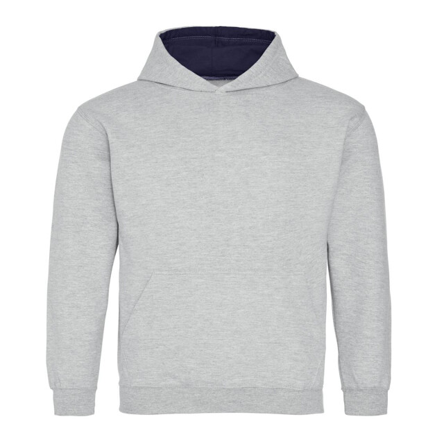 Awdis Kinder/kids heather varsity hoodie UTLT2734_heathergreyfrenchnavy large