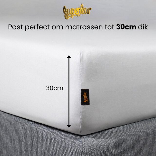 Superieur Hoeslaken 160x210/220 cm - 100% katoen 3059910 large
