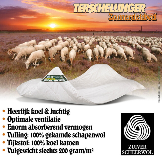 Terschellinger Wolweelde Terschellinger zomer dekbed | zuiver scheer wollen zomer dekbed | luchtig, licht 3059831 large