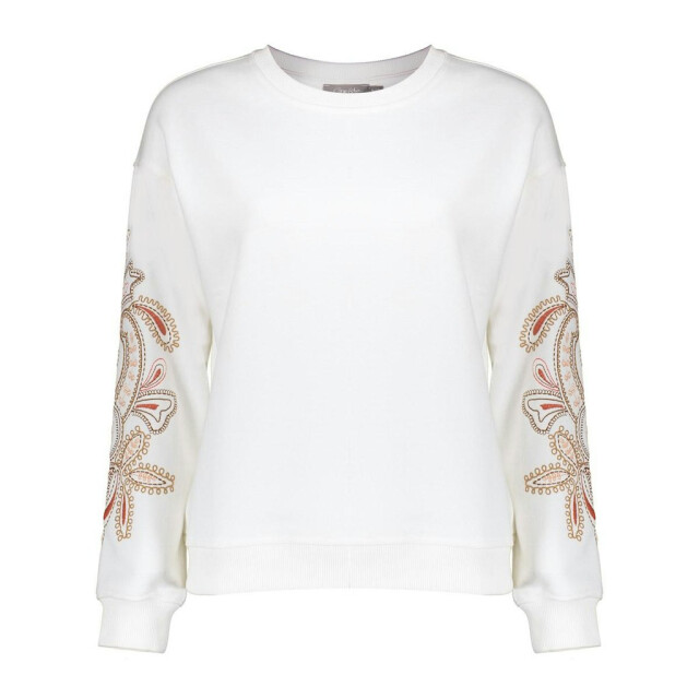 Geisha sweater embroiderd sleeves 52140-24 10 off-white 06721.112.0012 large