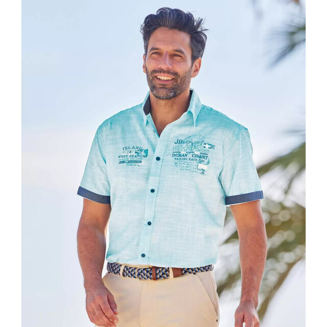 Atlas For Men Heren nautisch overhemd UTAF433_turquoise large
