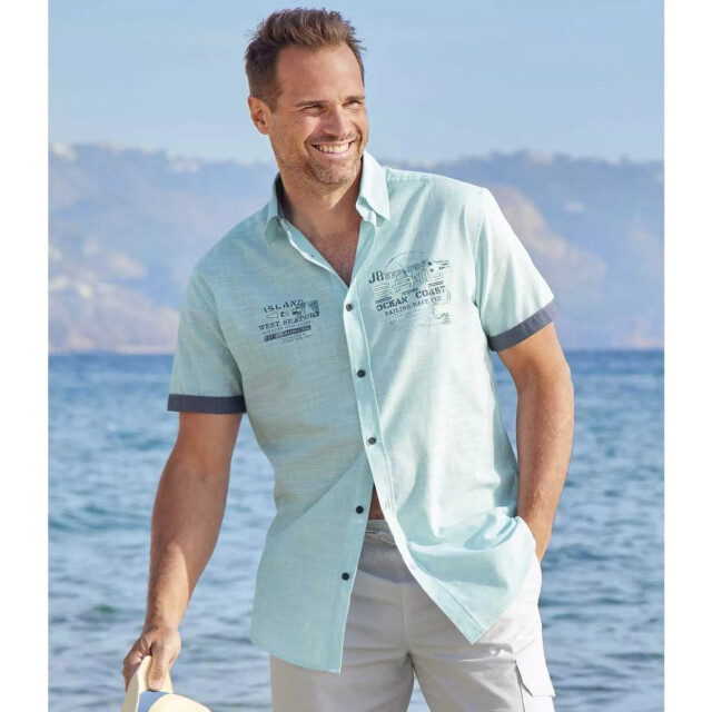 Atlas For Men Heren nautisch overhemd UTAF433_turquoise large