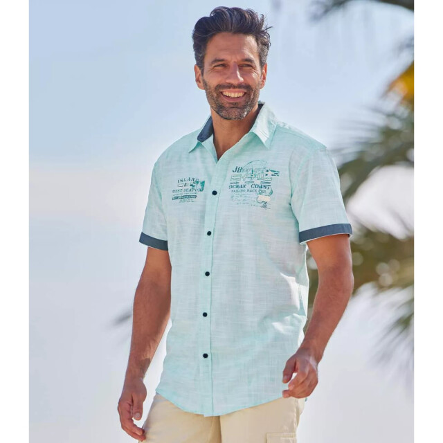 Atlas For Men Heren nautisch overhemd UTAF433_turquoise large
