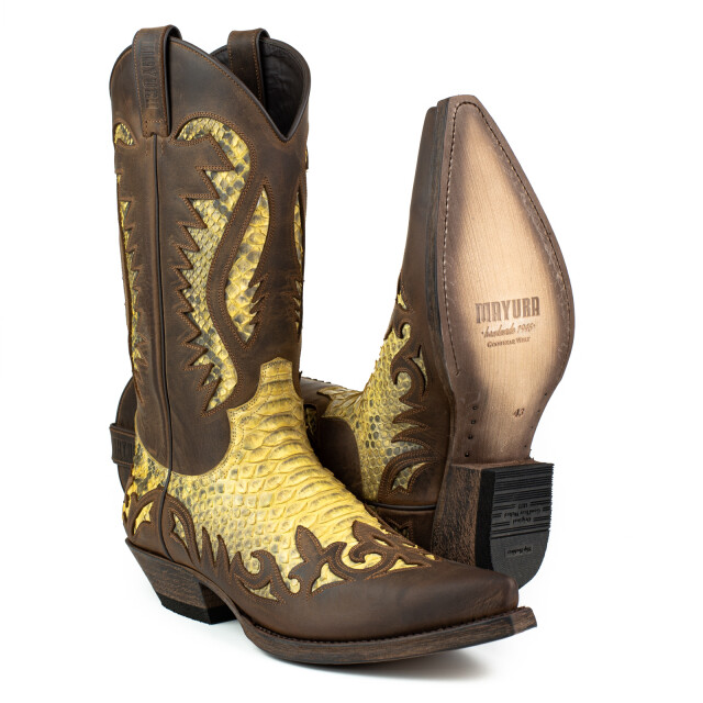 Mayura Boots Cowboy laarzen desert-2567 crazy old sadale / camel 421 DESERT-2567 CRAZY OLD SADALE / PYTHON CAMEL 421 large
