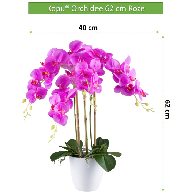 Kopu ® kunstbloem orchidee 62 cm met witte pot phalenopsis 3059331 large