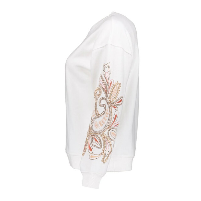 Geisha 52140-24 010 sweater embroiderd sleeves off-white 52140-24 010 large