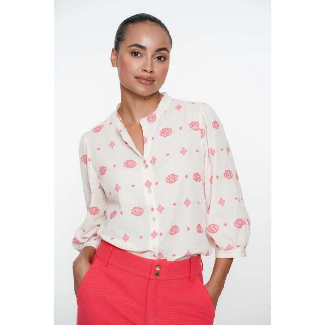 Geisha 53176-70 010 blouse embroidery off-white/coral 53176-70 010 large