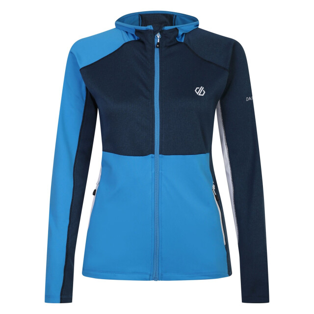 Dare2b Dames convey ii hooded core stretch midlayer UTRG8681_swedishbluemoonlightmarl large