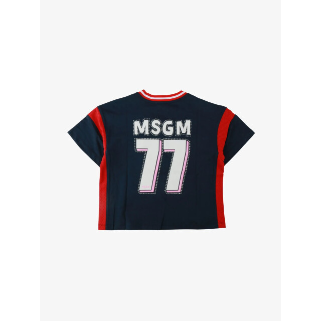 Msgm Meisjes t-shirt jersey mesh blue S5MSJGTH252-060 large