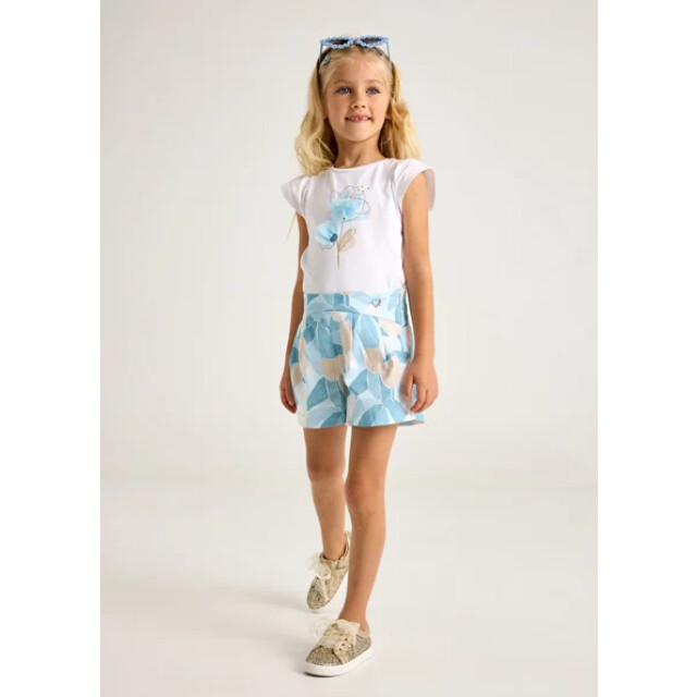 Mayoral Zomer skort print meisjes - 3905-22-blauw large