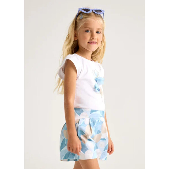 Mayoral Zomer skort print meisjes - 3905-22-blauw large