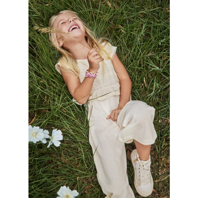 Mayoral Zomer jumpsuit meisjes bone 3874-22-bone wit large