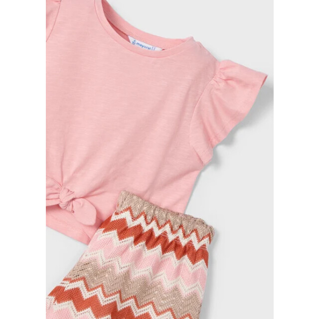 Mayoral Zomer top + short gebreid meisjes zalm 3209-55-zalm roze large
