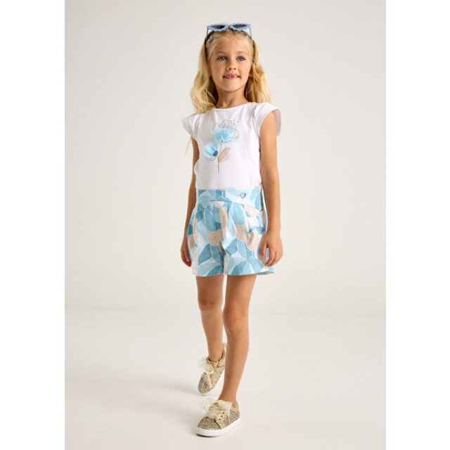 Mayoral Zomer skort print meisjes - 3905-22-blauw large