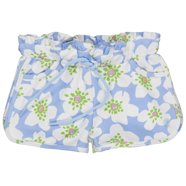 Quapi Zomer broek meisjes - aop bloemen fyna QS252 - Fyna - blauw - AOP bloemen large