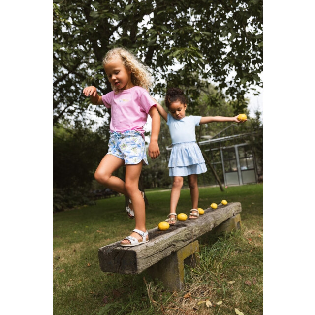 Quapi Zomer broek meisjes - aop bloemen fyna QS252 - Fyna - blauw - AOP bloemen large