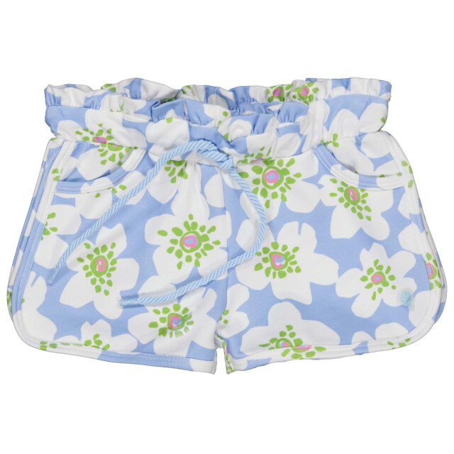 Quapi Zomer broek meisjes - aop bloemen fyna QS252 - Fyna - blauw - AOP bloemen large