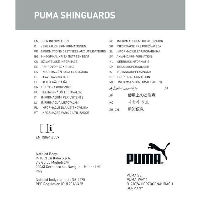 Puma ultra flex sleeve scheenbeschermer heren - 068301_990-XS large